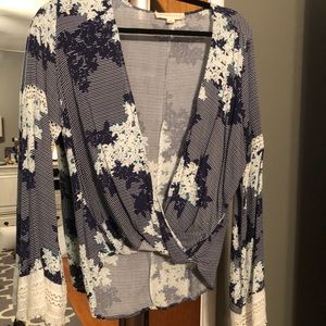 Sold! Floral wrap front shirt by Love Stitch